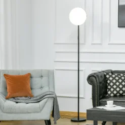 HOMCOM Stehlampe Mit LED Um 90 Grad Verstellbar Abnehmbarer Lichtmast Lampe Metall Acryl Schwarz Ø28 X 171,5 Cm -Homcom 2210596bf22b9a357f680a4958753837