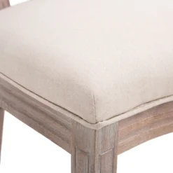 HOMCOM Esszimmerstuhl Küchenstuhl Polsterstuhl In Leinen-Optik Wohnzimmerstuhl Mit Rückenlehne Aus Rattan Vintage Retro Beige 50 X 54,5 X 97 Cm -Homcom 2223eddfd478868fac05c4ac86de616c