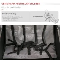 HOMCOM 2-in1 Fahrradanhänger Mit Platz Für 2 Kinder -Homcom 22846310 06