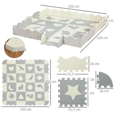 HOMCOM Puzzlematte Mit 2 In 1 Funktion 8 HOMCOM Puzzlematte Mit 2 In 1 Funktion – Bild 6