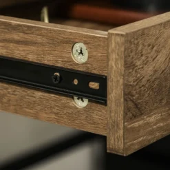 HOMCOM Computertisch Industriestil Schreibtisch Bürotisch Mit Schubladen Home-Office Tisch MDF Metall Braun+Schwarz 110 X 55 X 75 Cm -Homcom 22fe0981046a4a018ba51b0983e68212