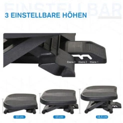 HOMCOM Fußstütze, Fußablage, Fußablage, 3 Höhen Verstellbar, HIPS, Schwarz, 45 X 34 X (10-16,5) Cm 10 HOMCOM Fußstütze, Fußablage, Fußablage, 3 Höhen Verstellbar, HIPS, Schwarz, 45 X 34 X (10-16,5) Cm -Homcom 23411754 4