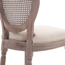 HOMCOM Esszimmerstuhl Küchenstuhl Polsterstuhl In Leinen-Optik Wohnzimmerstuhl Mit Rückenlehne Aus Rattan Vintage Retro Beige 50 X 54,5 X 97 Cm -Homcom 234884a261ccbd5d7608d947d673296f