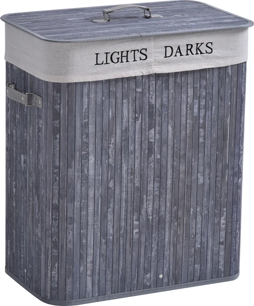 HOMCOM Wäschekorb Wäschebox Wäschesammler Mit Deckel Segeltuchsack Waschbarem Wäschesack Mit Griffen Segeltuch + Bambus Grau100L 52 X 32 X 63 Cm 3 HOMCOM Wäschekorb Wäschebox Wäschesammler Mit Deckel Segeltuchsack Waschbarem Wäschesack Mit Griffen Segeltuch + Bambus Grau100L 52 X 32 X 63 Cm