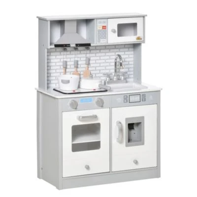 HOMCOM Kinderküche Mit Geräusch Und Lichteffekten 3 HOMCOM Kinderküche Mit Geräusch Und Lichteffekten