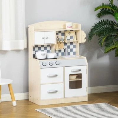 HOMCOM Kinderküchen Mit Kochgeschirrzubehör 6 HOMCOM Kinderküchen Mit Kochgeschirrzubehör – Bild 4