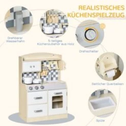 HOMCOM Kinderküchen Mit Kochgeschirrzubehör 13 HOMCOM Kinderküchen Mit Kochgeschirrzubehör -Homcom 23676035 06