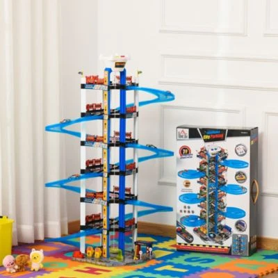 HOMCOM Kinder Parkhaus Mit Spiralrampe 6 HOMCOM Kinder Parkhaus Mit Spiralrampe – Bild 4