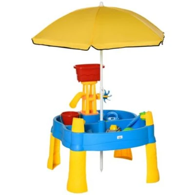 HOMCOM Sandspielzeug Mit Sonnenschirm 3 HOMCOM Sandspielzeug Mit Sonnenschirm