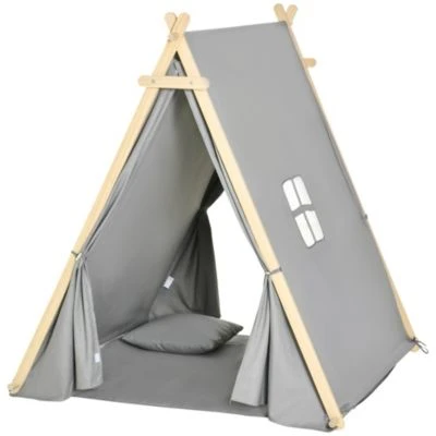 HOMCOM Kinder Tipi Zelt Mit Kissen, Bodenmatte Und Aufbewahrungstasche 4 HOMCOM Kinder Tipi Zelt Mit Kissen, Bodenmatte Und Aufbewahrungstasche – Bild 2