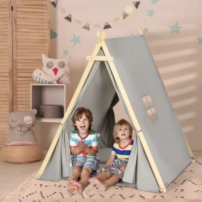 HOMCOM Kinder Tipi Zelt Mit Kissen, Bodenmatte Und Aufbewahrungstasche 5 HOMCOM Kinder Tipi Zelt Mit Kissen, Bodenmatte Und Aufbewahrungstasche – Bild 3