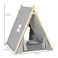 HOMCOM Kinder Tipi Zelt Mit Kissen, Bodenmatte Und Aufbewahrungstasche 12 HOMCOM Kinder Tipi Zelt Mit Kissen, Bodenmatte Und Aufbewahrungstasche -Homcom 26749510 05