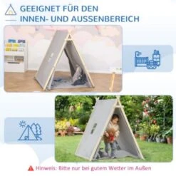 HOMCOM Kinder Tipi Zelt Mit Kissen, Bodenmatte Und Aufbewahrungstasche 13 HOMCOM Kinder Tipi Zelt Mit Kissen, Bodenmatte Und Aufbewahrungstasche -Homcom 26749510 06