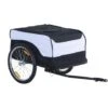 HOMCOM Fahrradanhänger Lastenanhänger Belastbarkeit Max. 40 Kg Transportanhänger Handwagen Klappbar Weiß+Schwarz Stahl Oxford 140 X 77 X 65 Cm -Homcom 2719204 1