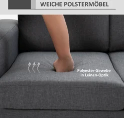 HOMCOM Polstersofa 3-Sitzer Sofa Stoffsofa Sitzmöbel Fernsehsessel Kissen Armlehne Leinen Dunkelgrau 200 X 82 X 78 Cm 13 HOMCOM Polstersofa 3-Sitzer Sofa Stoffsofa Sitzmöbel Fernsehsessel Kissen Armlehne Leinen Dunkelgrau 200 X 82 X 78 Cm -Homcom 274c86743b60f86717e62efd01a65dfd