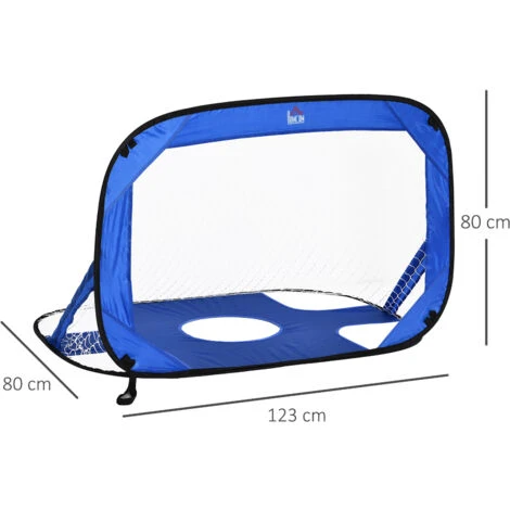 HOMCOM Fußballtore, Pop Up Tor, Tragbares Fußballnetz, 2er Set Minitore, Mobil Mit Tragetasche, Faltbar, Blau, 123 X 80 X 80 Cm 5 HOMCOM Fußballtore, Pop Up Tor, Tragbares Fußballnetz, 2er Set Minitore, Mobil Mit Tragetasche, Faltbar, Blau, 123 X 80 X 80 Cm – Bild 3