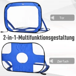 HOMCOM Fußballtore, Pop Up Tor, Tragbares Fußballnetz, 2er Set Minitore, Mobil Mit Tragetasche, Faltbar, Blau, 123 X 80 X 80 Cm 11 HOMCOM Fußballtore, Pop Up Tor, Tragbares Fußballnetz, 2er Set Minitore, Mobil Mit Tragetasche, Faltbar, Blau, 123 X 80 X 80 Cm -Homcom 27571022 5