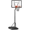HOMCOM Mobiler Basketballständer Basketballkorb Mit Ständer Höhenverstellbar, Stahl+Kunststoff, Schwarz, 90 X 165 X 302-352 Cm -Homcom 27956515 1
