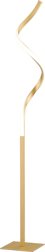 HOMCOM LED Stehleuchte, 10W Spirale Stehlampe, Standleuchte Mit Fußschalter, Wasserdichte Wohnzimmerlampe Mit Warmweißem Licht, Metall, Gold, 20,5 X 20,5 X 147 Cm