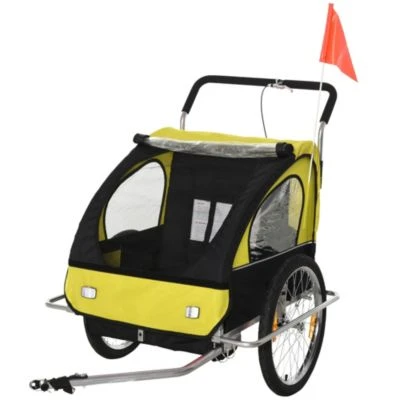 HOMCOM Kinderanhänger Mit Staufach 4 HOMCOM Kinderanhänger Mit Staufach – Bild 2