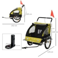 HOMCOM Kinderanhänger Mit Staufach 12 HOMCOM Kinderanhänger Mit Staufach -Homcom 28979967 05