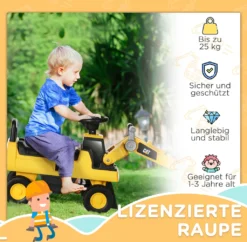 HOMCOM Kinder Rutschauto Tretauto Kinderauto Kinderfahrzeug Licht Musik Hupe Kunststoff Stahl Gelb 67,5x38x44 Cm -Homcom 2921a1b4257e9da51c03ed0a876c262a