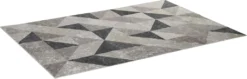 HOMCOM Teppich Im Trenddesign Moderner Teppich Mit Geometrischen Formen Für Wohnzimmer Schlafzimmer Küche Polyester Grau+Schwarz+Weiß 160 X 230 Cm