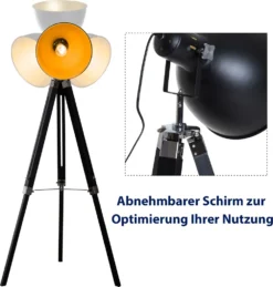 HOMCOM Stehleuchte Stehlampe Standlampe Höhenverstellbar H152cm E27 Kiefer Gold L65xB65xH152cm -Homcom 2c7751d834ba5a7035eec0cc7337add2