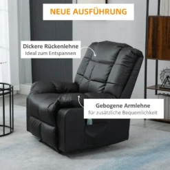 HOMCOM Elektrischer Massagesessel Relaxsessel Mit Liegefunktion Fernsehsessel Massagesofa Mit 8 Massagepunkte Und Tasche Schwarz 94 X 99 X 99 Cm -Homcom 2e53a22e20abb369fb0be6117461f60e