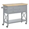 HOMCOM Küchenwagen Rollbar Servierwagen Standregal Küchentrolley Schrank Mit Schublade Bodenregal Handtuchhalter Für Küche Esszimmer Gummiholz MDF Grau+Natur 108 X 45 X 89 Cm 1 HOMCOM Küchenwagen Rollbar Servierwagen Standregal Küchentrolley Schrank Mit Schublade Bodenregal Handtuchhalter Für Küche Esszimmer Gummiholz MDF Grau+Natur 108 X 45 X 89 Cm -Homcom 2f854787db8eb117b7ac2d684cd1dd3d