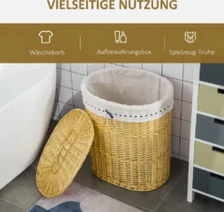 HOMCOM Wäschekorb Aus Weide Weidenrute Wäschebox Wäschesammler Geflochten Mit Deckel Natur 100L 51 X 38 X 57 Cm 13 HOMCOM Wäschekorb Aus Weide Weidenrute Wäschebox Wäschesammler Geflochten Mit Deckel Natur 100L 51 X 38 X 57 Cm -Homcom 30a9a107d390e20b1e1c9bda8fdea367
