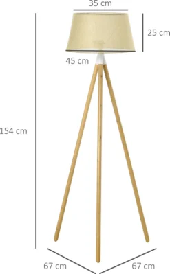 HOMCOM Stehlampe Stehleuchte Standleuchte Mit Bambus Holz-Stativ Modern Künstlerisch Für Das Wohnzimmer Schlafzimmer PVC ABS 67x 67 X 154 Cm -Homcom 31c85561ab74124b9aed5759aa461086