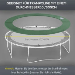 HOMCOM Trampolin Randabdeckung Sicherheitsnetz Wetterplane 8ft 10ft 12ft 15ft Randabdeckung: Ø 305cm-Grün(Trampolin Nicht Enthalten) -Homcom 3304521 5