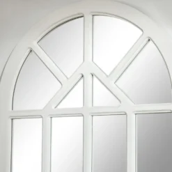 HOMCOM 110 X 70 Cm Wandspiegel Bogenfenster-Spiegel Wohnzimmerspiegel Für Eingangsbereich Schlafzimmer Modern Elegant MDF Glas Weiß -Homcom 33993ca526e6a6f4d0990a488d640bca