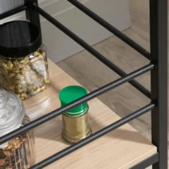 HOMCOM Küchenwagen Servierwagen Aufbewahrungswagen Beistellwagen Mit 2 Ebenen Und Griff Rollenwagen Für Küche Esszimmer Belastbarkeit 60 Kg Spanplatte 82 X 40 X 75 Cm -Homcom 353a4c4fc5a3993f06388a78da79334e