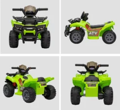 HOMCOM Mini Elektro-Quad Kinder Elektro ATV Kinderwagen Frontlicht Kinderfahrzeug Kindermotorrad Elektroquad Für 18-36 Monate Kinder Metall PP-Kunststoff Grün 70 X 42 X 45 Cm -Homcom 35d95fc274cb0392316535e5339e177d