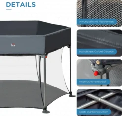 HOMCOM Baby Laufgitter 6 Eckig Zusammenklappbarer Laufstall Absperrgitter Krabbelgitter Reisebett Spielgitter Aktivitätszentrum Für Kinder Schutzgitter Mit Tragetasche Dunkelgrau 134 X 134 X 83 Cm 16 HOMCOM Baby Laufgitter 6 Eckig Zusammenklappbarer Laufstall Absperrgitter Krabbelgitter Reisebett Spielgitter Aktivitätszentrum Für Kinder Schutzgitter Mit Tragetasche Dunkelgrau 134 X 134 X 83 Cm -Homcom 36ca90731a602ea6f4e3cf8c2b53d595