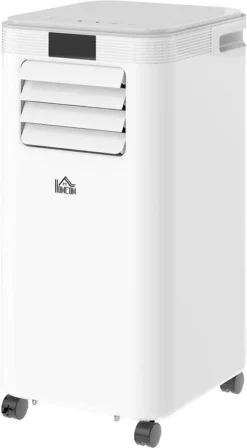 HOMCOM Mobile Klimaanlage 4-in-1 Klimagerät 24h Timer Mit Fernbedienung Nutzungsraum13-18㎡ 900W ABS Weiß+Grau 38 X 35 X 70,5 Cm -Homcom 37ca1f04622c08e7e0d6a77a860522f2