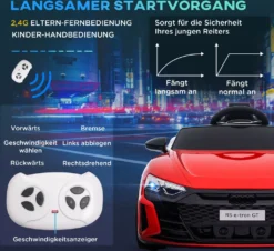 HOMCOM Kinder Elektroauto, Kinderauto Mit 2,4G Ferbedienung, Kinderfahrzeug Mit Hupe & Musik & Scheinwerfer, Elektrofahrzeuge Für Kinder Ab 3 Jahre, Rot -Homcom 38660b4009c37b63d6206b81660593cf