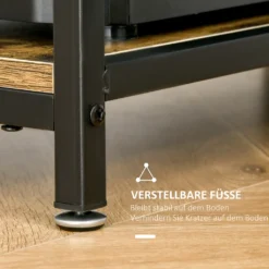 HOMCOM Computertisch Schreibtisch Bürotisch Home Office Arbeitstisch Mit Ablagen Industrieller Stil Rustikal-Braun Metall 120 X 60 X 75 Cm -Homcom 38d7ed99b7af9ff04cc201ec00d2f4d0