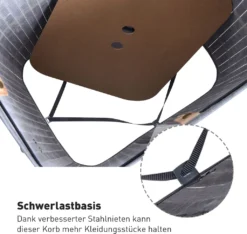 HOMCOM Wäschekorb, Wäschebox, Wäschesammler Mit Deckel, Segeltuchsack, Waschbarem Wäschesack, Mit Griffen, Bambus , Faltbar, 72L, Grau, 40 X 30 X 60 Cm -Homcom 3955861bf91d821989c21985a6a80c73