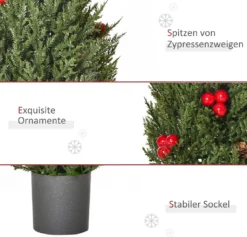HOMCOM Weihnachtsbaum 50 Cm Christbaum Zypressen-Weihnachtsbaum Mit 7 Roten Beeren Und 6 Tannenzapfen Kunsttanne 170 Zweige Für Tisch Und Schreibtisch PVC PE Grün Ø27 X 47 Cm 14 HOMCOM Weihnachtsbaum 50 Cm Christbaum Zypressen-Weihnachtsbaum Mit 7 Roten Beeren Und 6 Tannenzapfen Kunsttanne 170 Zweige Für Tisch Und Schreibtisch PVC PE Grün Ø27 X 47 Cm -Homcom 3956702c2d9916de48d278e501f034d9