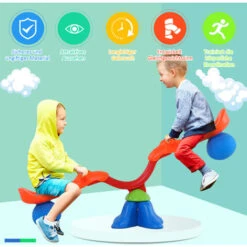 HOMCOM Kinder Gartenwippe 360° Drehbare Wippe Karussellwippe Für 3-8 Jahre Kunststoff Mehrfarbig 126 X 39,5 X 66 Cm 10 HOMCOM Kinder Gartenwippe 360° Drehbare Wippe Karussellwippe Für 3-8 Jahre Kunststoff Mehrfarbig 126 X 39,5 X 66 Cm -Homcom 39634170 4