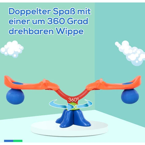 HOMCOM Kinder Gartenwippe 360° Drehbare Wippe Karussellwippe Für 3-8 Jahre Kunststoff Mehrfarbig 126 X 39,5 X 66 Cm 7 HOMCOM Kinder Gartenwippe 360° Drehbare Wippe Karussellwippe Für 3-8 Jahre Kunststoff Mehrfarbig 126 X 39,5 X 66 Cm – Bild 5