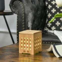 HOMCOM Aroma-Diffusor Mit Einem Gehäuse Aus Bambus 10,2 Cm X 10,2 Cm X 13 Cm -Homcom 39634191 3