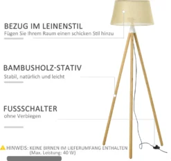 HOMCOM Stehlampe Stehleuchte Standleuchte Mit Bambus Holz-Stativ Modern Künstlerisch Für Das Wohnzimmer Schlafzimmer PVC ABS 67x 67 X 154 Cm -Homcom 3a65e37f7db21840cb055a30d7abbcff