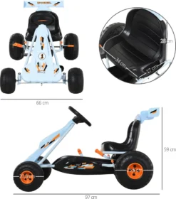 HOMCOM Go Kart Kinderfahrzeug Tretauto Mit Pedal Bremsen Gokart Mit Verstellbarem Sitz Kinderspielzeug Ab 3 Jahre Stahl Hellblau 97 X 66 X 59 Cm 13 HOMCOM Go Kart Kinderfahrzeug Tretauto Mit Pedal Bremsen Gokart Mit Verstellbarem Sitz Kinderspielzeug Ab 3 Jahre Stahl Hellblau 97 X 66 X 59 Cm -Homcom 3aa3206ebecc11bc00c9b5441c31a4ee