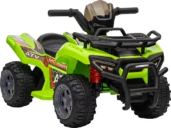 HOMCOM Mini Elektro-Quad Kinder Elektro ATV Kinderwagen Frontlicht Kinderfahrzeug Kindermotorrad Elektroquad Für 18-36 Monate Kinder Metall PP-Kunststoff Grün 70 X 42 X 45 Cm