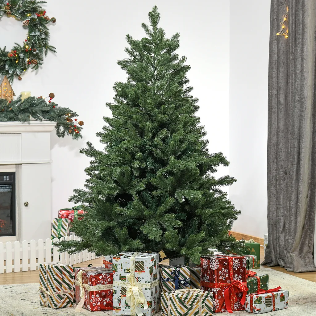 HOMCOM Künstlicher Weihnachtsbaum 1,5 M Christbaum Tannenbaum PVC PE Metall Grün Ø75 X 150 Cm 4 HOMCOM Künstlicher Weihnachtsbaum 1,5 M Christbaum Tannenbaum PVC PE Metall Grün Ø75 X 150 Cm – Bild 2