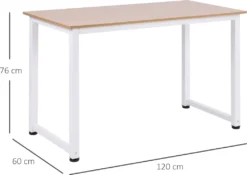 HOMCOM Schreibtisch Küchentisch Computertisch Arbeitstisch PC-Tisch Bürotisch Arbeitstisch Für Zuhause MDF Weiß 120 X 60 X 76 Cm -Homcom 3cd8a0d8ee07da7d4e2549b73c65dda5